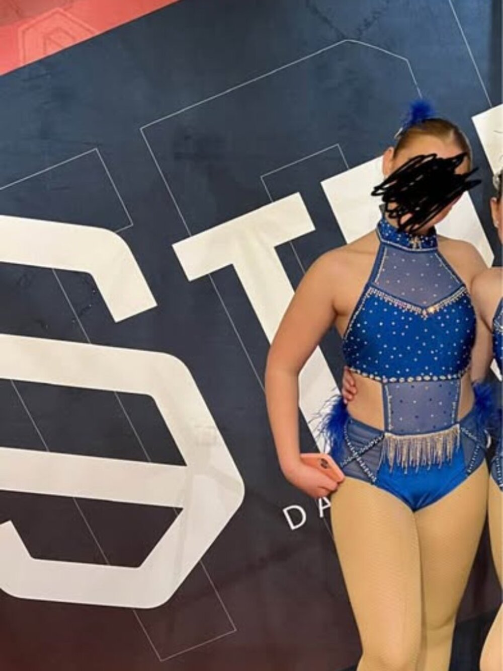 Glamour hote note Costumes Royal Blue Dance Leotard adult medium